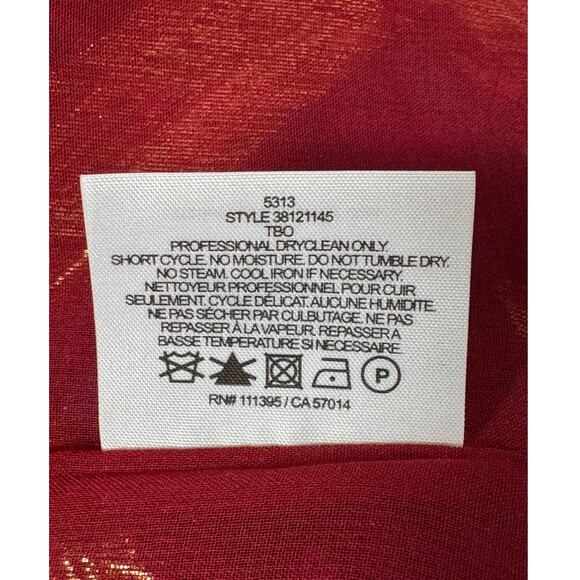 Tory Burch Lame Plaid Chiffon Silk Tunic Top Pink Hastings Size 8 - Picture 7 of 10